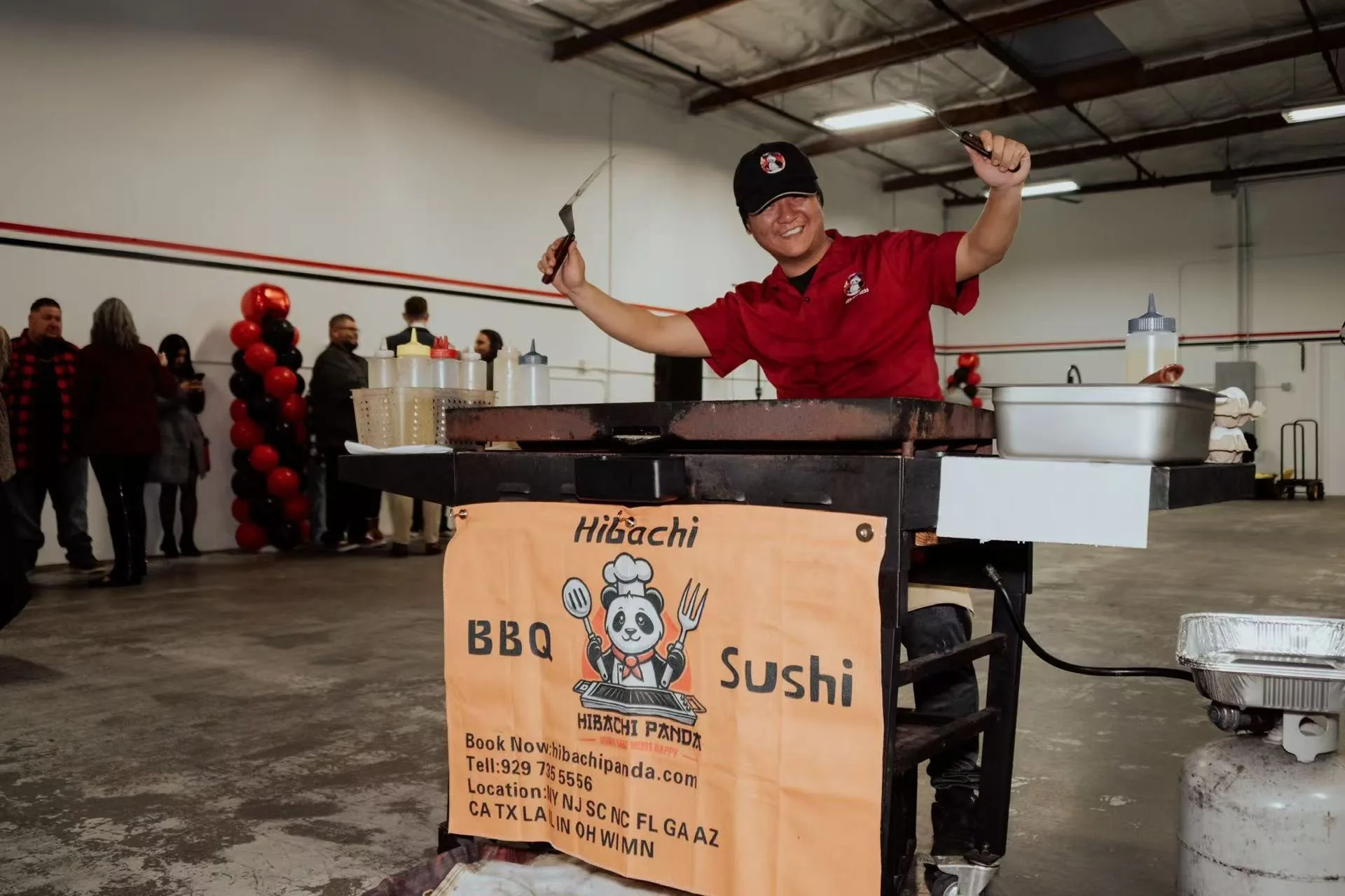 Hibachi Panda catering team at an event in United States