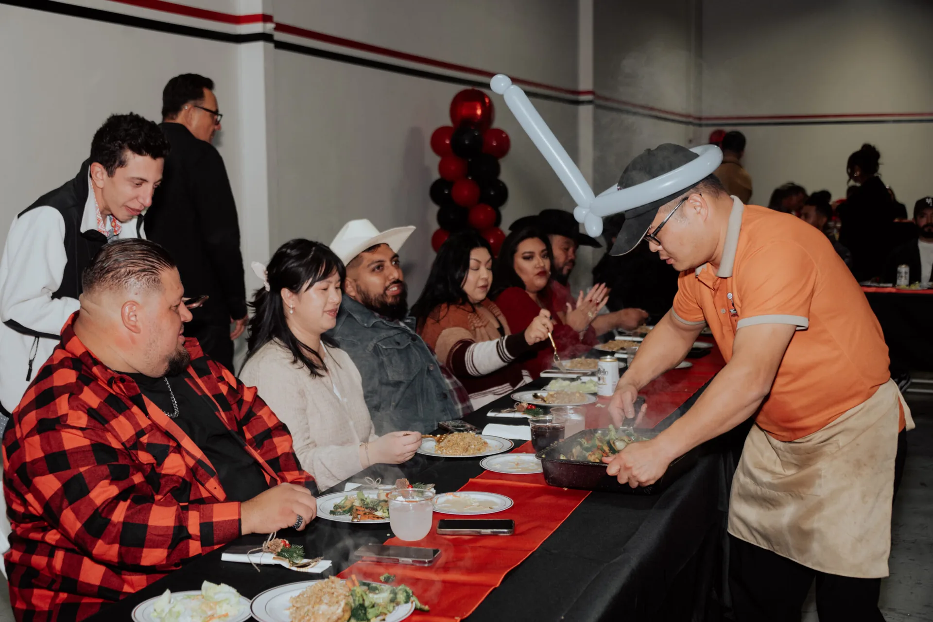 Hibachi party celebration with live cooking in United States